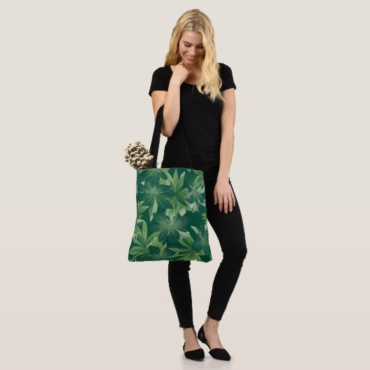 Grüne botanische Leaf-Tasche Tasche (Am Model)