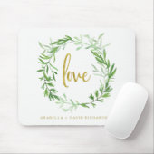 Grüne botanische Liebe Blätterwreath-| Mousepad (Mit Mouse)