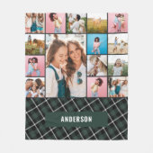 Grüne botanische moderne Minimalpampas 15 Foto Fleecedecke (Vorderseite)