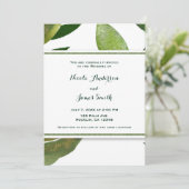 Grüne botanische Pflanze Glam Blätter Hochzeit Einladung (Stehend Vorderseite)