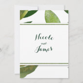 Grüne botanische Pflanze Glam Blätter Hochzeit Einladung (Rückseite)