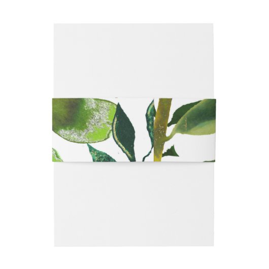 Grüne botanische Pflanze Glam Blätter Hochzeit Einladungsbanderole (Rückseitenbeispiel)