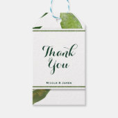 Grüne botanische Pflanze Glam Blätter Hochzeit Geschenkanhänger (Vorderseite)