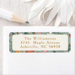 Grüne botanische Rücksendeadresse für niedliche Fl