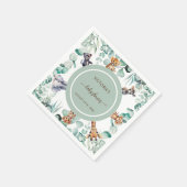 Grüne Botanische Safari Tiere Kinderdusche Serviette (Ecke)