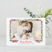 Grüne Botanische Schrift Foto Weihnachten (Stehend Vorderseite)