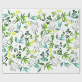 Grüne botanische Schriftzüge Geschenkpapier (Flach)