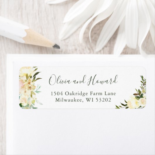 Grüne Botanische Wasserfarbe Elfenbeinweiße Blüte (Insitu)