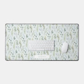 Grüne botanische Wasserfarbe Florals Schreibtischunterlage (Tastatur & Maus)