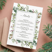 Grüne Botanische Weihnachtszeit Details Begleitkarte