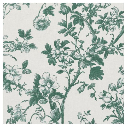 Grüne botanische Wein-Toile Stoff (Nahaufnahme)