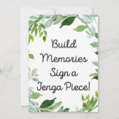 Grüne botanische Zeichen 12x18" Größe Einladung (Vorderseite)