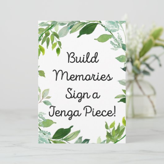 Grüne botanische Zeichen 12x18" Größe Einladung (Stehend Vorderseite)