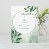 Grüne Botanische Zirkel Einladung (Stehend Vorderseite)