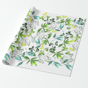 Grüne botanische Zweige Geschenkpapier