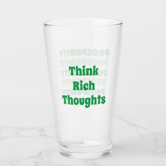 Grüne Botschaft des niedlichen Think Rich Thinkens Glas (Rückseite)