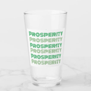 Grüne Botschaft des niedlichen Think Rich Thinkens Glas