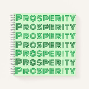 Grüne Botschaft des niedlichen Think Rich Thinkens Notizblock