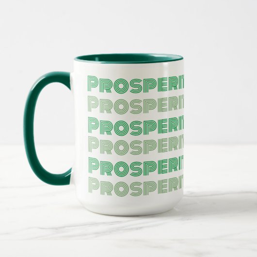 Grüne Botschaft des niedlichen Think Rich Thinkens Tasse (Links)