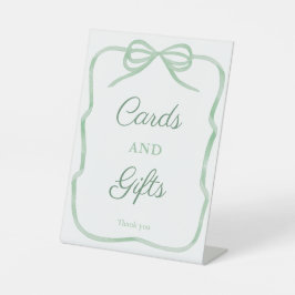 Grüne Bow Cards und Geschenke Brautparty 8x10 Sockelschild