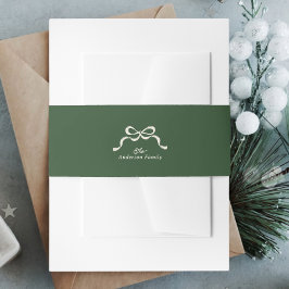 Grüne Bow Einladung Bauchband Einladungsbanderole