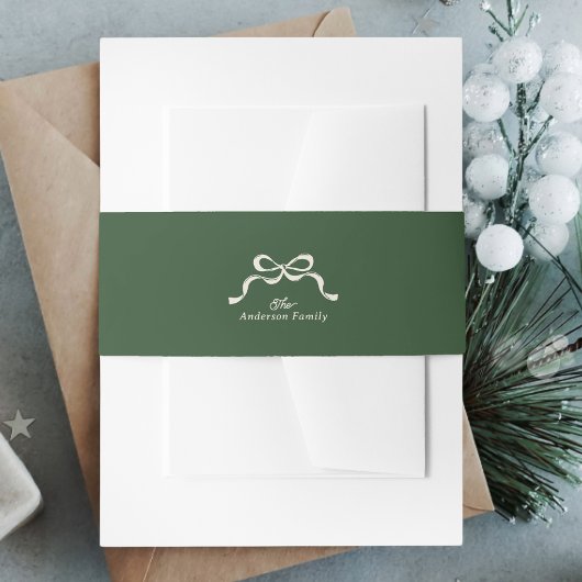 Grüne Bow Einladung Bauchband Einladungsbanderole