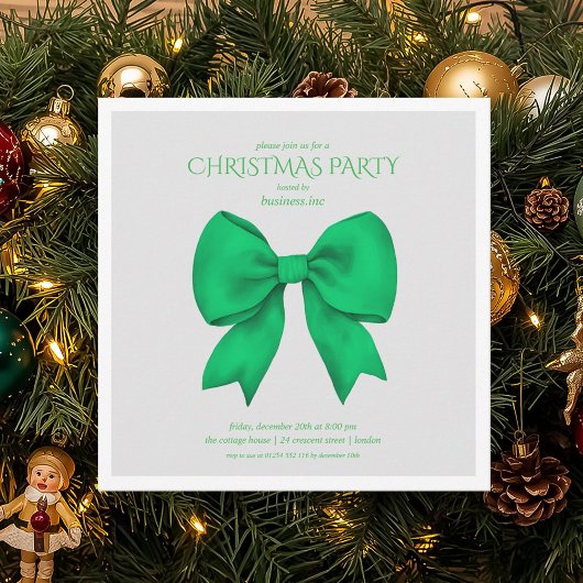 Grüne Bow Weihnachtsfeier Einladung
