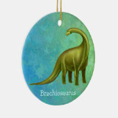 Grüne Brachiosaurus-Dinosaurier-Verzierung Keramikornament (Rechts)