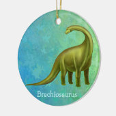 Grüne Brachiosaurus-Dinosaurier-Verzierung Keramikornament (Links)