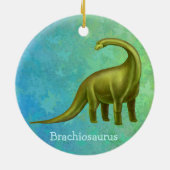 Grüne Brachiosaurus-Dinosaurier-Verzierung Keramikornament (Hinten)