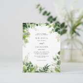 Grüne Branchen-Hochzeit Postkarte (Stehend Vorderseite)