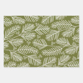 Grüne Branchen Merry Calligraphy Red kraft Geschenkpapier Set (Vorderseite)