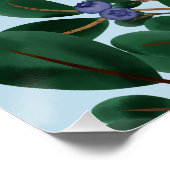 Grüne Branchen mit Blueberries Poster (Ecke)
