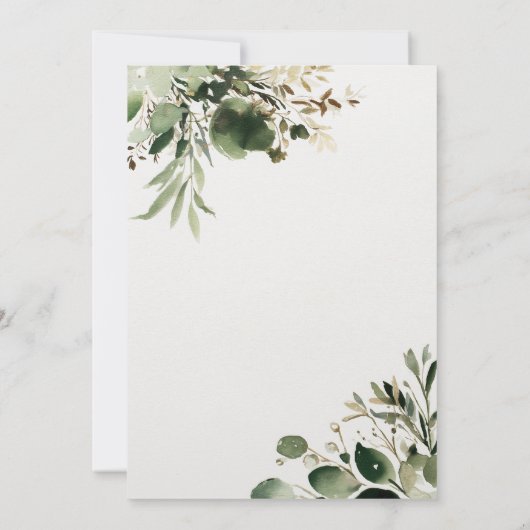 Grüne Branchen und Trauben Einladung (Rückseite)