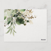 Grüne Branchen und Trauben Postkarte (Rückseite)