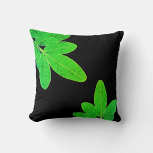 Grüne brasilianische heilige Blätter Kissenwurfkis Kissen