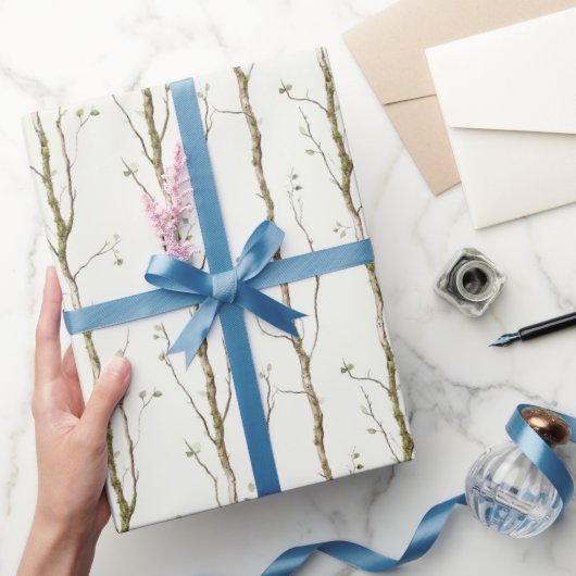 Grüne braune Bäume Geburtstag Geschenkpapier (Schenken)