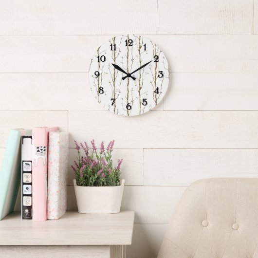 Grüne Braune Bäume Große Wanduhr (Lesesaal)