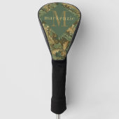 Grüne Bräune Blattwerk William Morris Elegantes Mo Golf Headcover (Vorderseite)