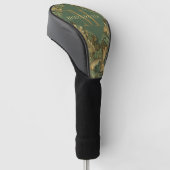 Grüne Bräune Blattwerk William Morris Elegantes Mo Golf Headcover (angewinkelt)