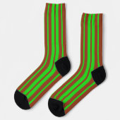Grüne braune stilvolle Streifenmuster-Design Socken (Linkes Detail)