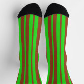 Grüne braune stilvolle Streifenmuster-Design Socken (Oben)