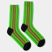 Grüne braune stilvolle Streifenmuster-Design Socken (Rechts)
