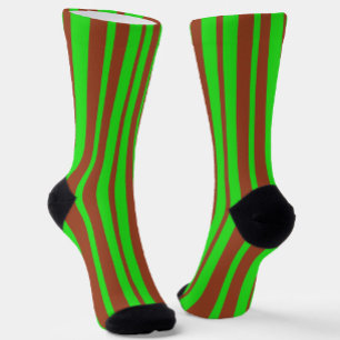 Grüne braune stilvolle Streifenmuster-Design  Socken