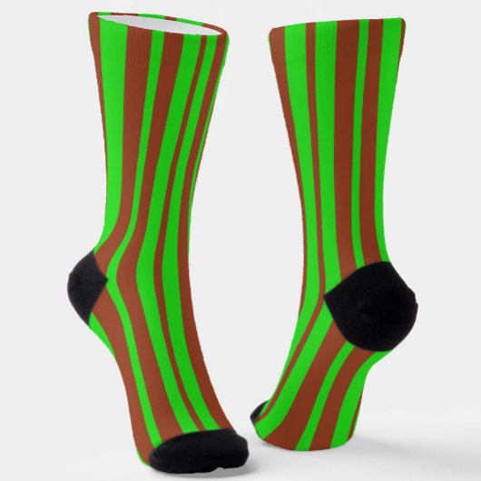 Grüne braune stilvolle Streifenmuster-Design Socken