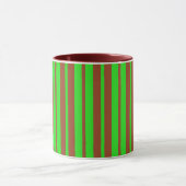 Grüne braune stilvolle Streifenmuster-Design Tasse (Zentrum)