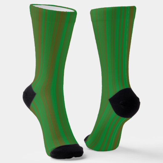 Grüne braune Streifen nahtloses Muster Socken (Gewinkelt)