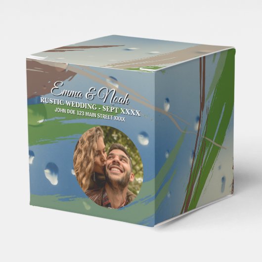 Grüne, braune und beige Pinselstriche Geschenkschachtel (Vorderseite)