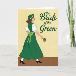 Grüne Braut Retro-Stil-Karte Karte