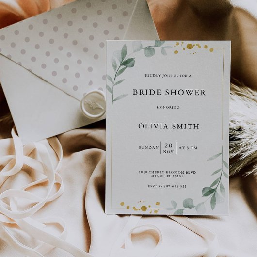 Grüne Brautdusche Wedding Einladung